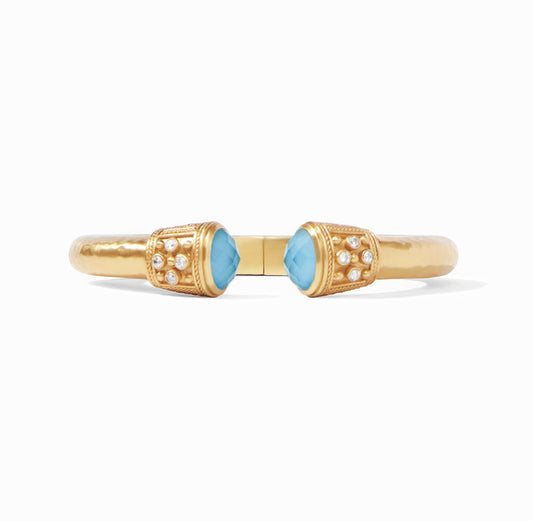 Paris Luxe Demi Hinge Cuff in Iridescent Pacific Blue