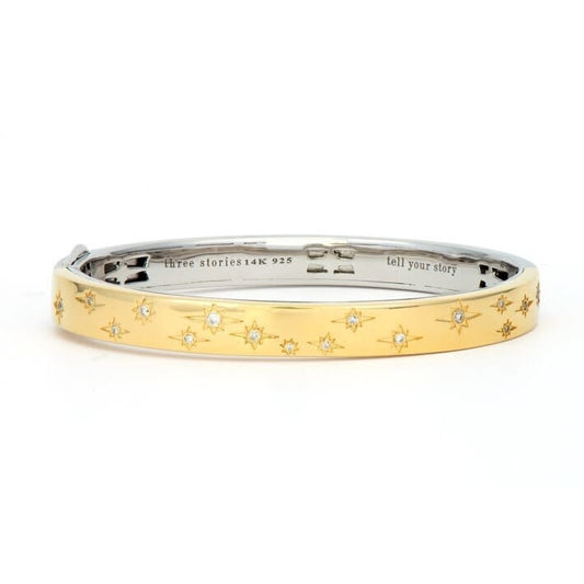 Starry Night Diamond Bangle Bracelet | .3c 14k + 925