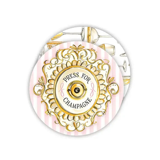 Round Coasters Champagne Call Button | Set of 20
