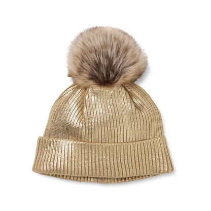 Metallic Pom Hat | Gold