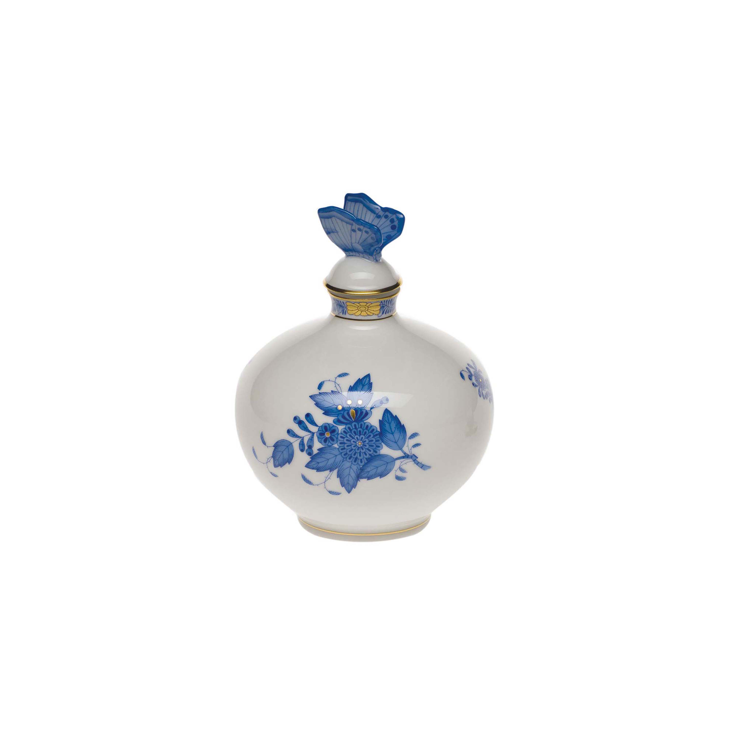 Herend Chinese Bouquet Blue Perfume with Butterfly | 4x5in