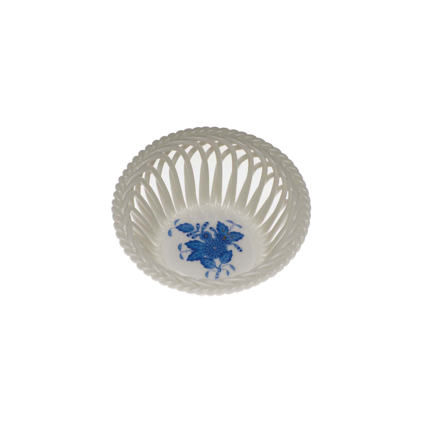 Herend Small Openwork Basket | 3.75in Blue