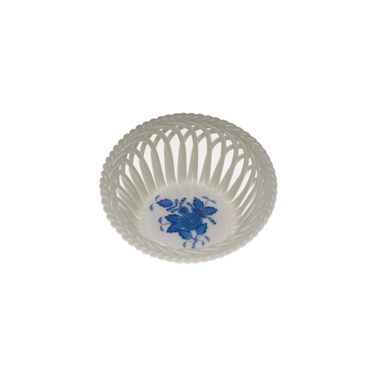Herend Small Openwork Basket | 3.75in Blue