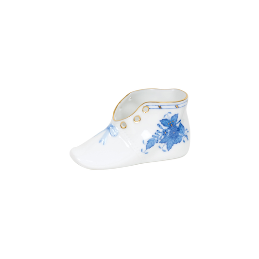 Herend Chinese Bouquet Blue Baby Shoe Figurine | 4.5x2.75in