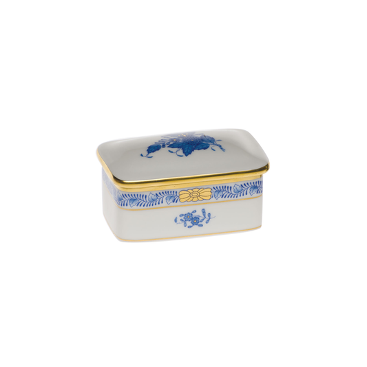 Herend Chinese Bouquet Blue Rectangular Box | 3x2in