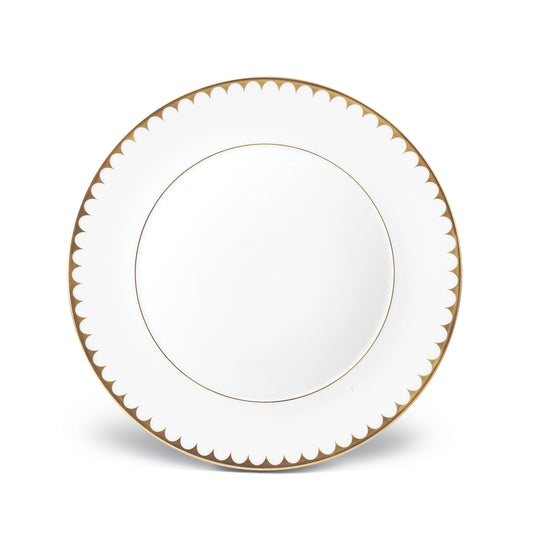 L'Objet Aegean Filet White 24k Gold Hand Painted Porcelain Dinner Plate | 10.5in