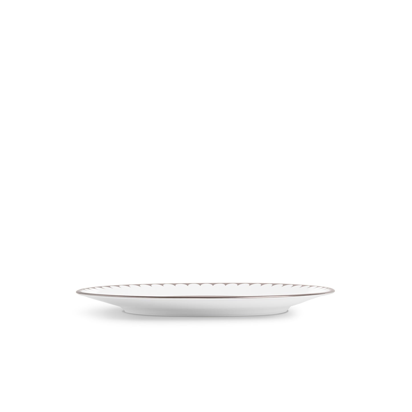 L'Objet Aegean Filet White Platinum Hand Painted Porcelain Dessert Plate | 9in