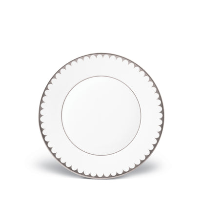 L'Objet Aegean Filet White Platinum Hand Painted Porcelain Dessert Plate | 9in