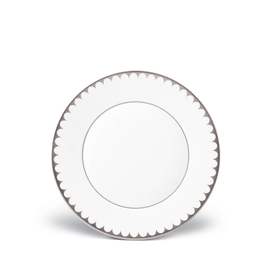 L'Objet Aegean Filet White Platinum Hand Painted Porcelain Dessert Plate | 9in
