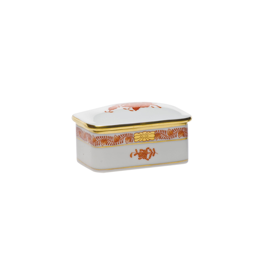 Herend Chinese Bouquet Rectangular Box | 3x2in Rust
