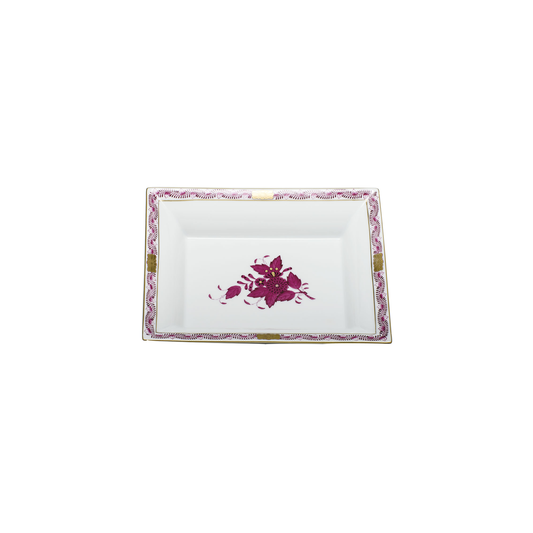 Herend Chinese Bouquet Raspberry Jewelry Tray | 7.5x6.25n
