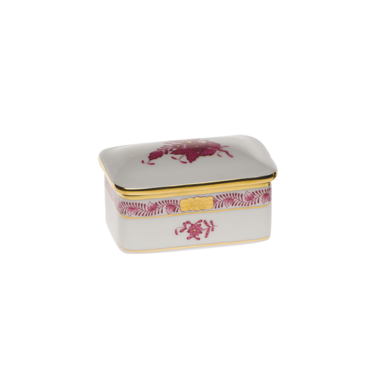 Herend Chinese Bouquet Raspberry Rectangular Box | 3x2in