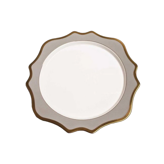 Anna Weatherley Anna's Palette Grey + Gold Charger | 12in