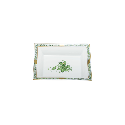 Herend Chinese Bouquet Green Jewelry Tray | 7.5in