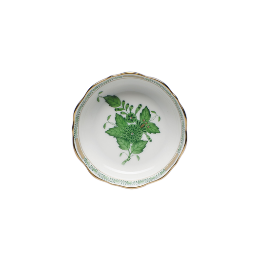Herend Chinese Bouquet Green Mini Scalloped Dish | 3.25x.75in