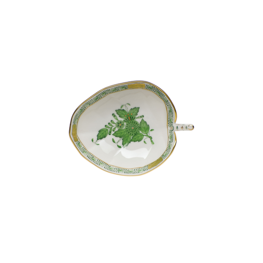 Herend Chinese Bouquet Green Leaf Tray | 4.5x3in