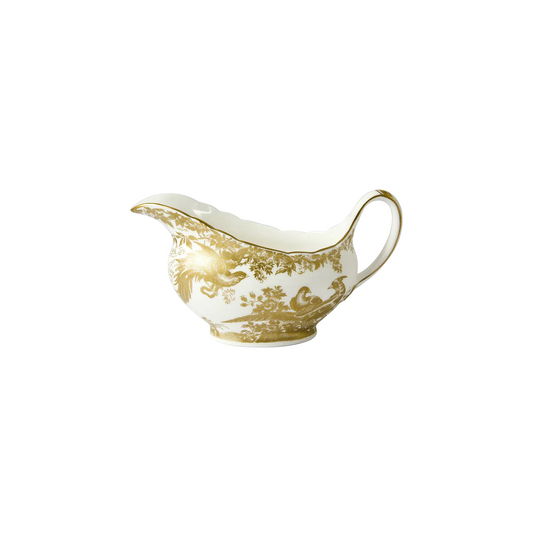 Royal Crown Derby Aves Gold Sauce Boat | 16oz