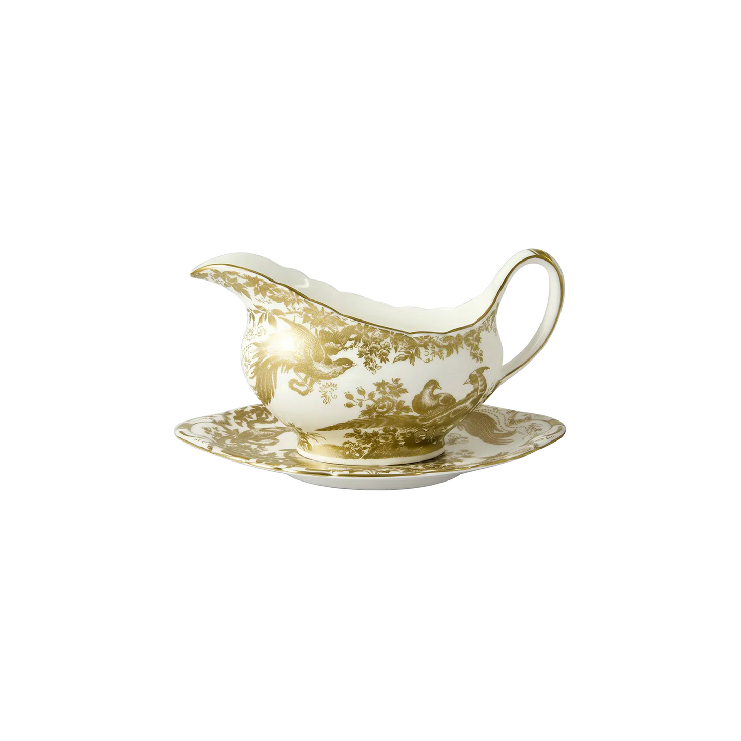 Royal Crown Derby Aves Gold Sauce Boat | 16oz