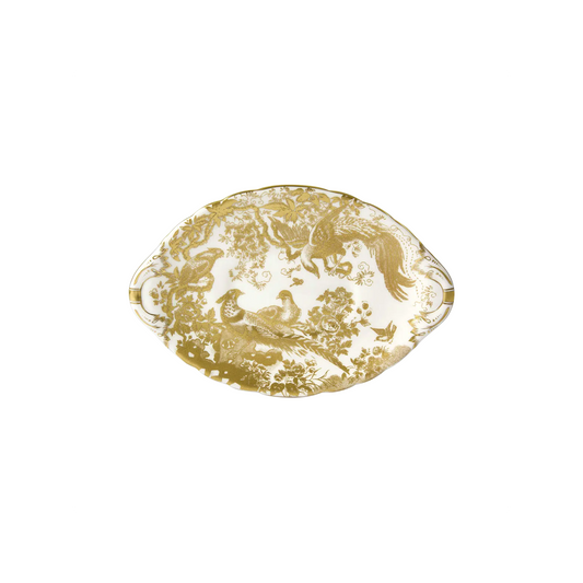 Royal Crown Derby Aves Gold Sauce Boat Stand | 8.5in