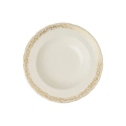 Royal Crown Derby Aves Gold Narrow Band Rim Soup Bowl | 8.25in