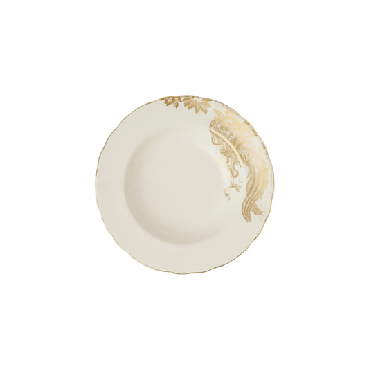 Royal Crown Derby Aves Gold Motif Rim Soup Bowl | 8.25in