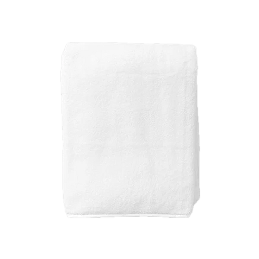 Weezie Towels Luxury Signature Piped Edge Bath Towel | White + White Piping