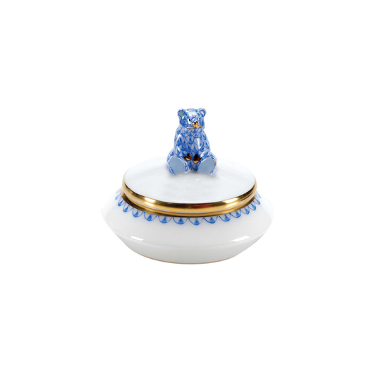Herend First Curl Box | 2.5in Blue