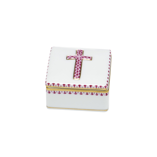 Herend Prayer Box | 2in Raspberry