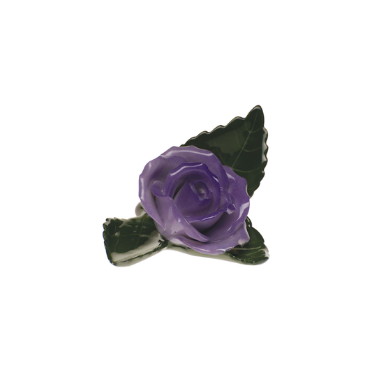 Herend Rose on Leaf | 3in Lavender