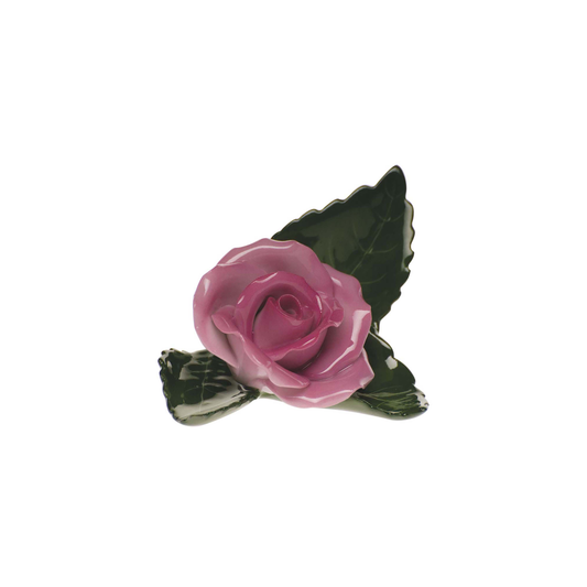 Herend Rose on Leaf | 3in Pink