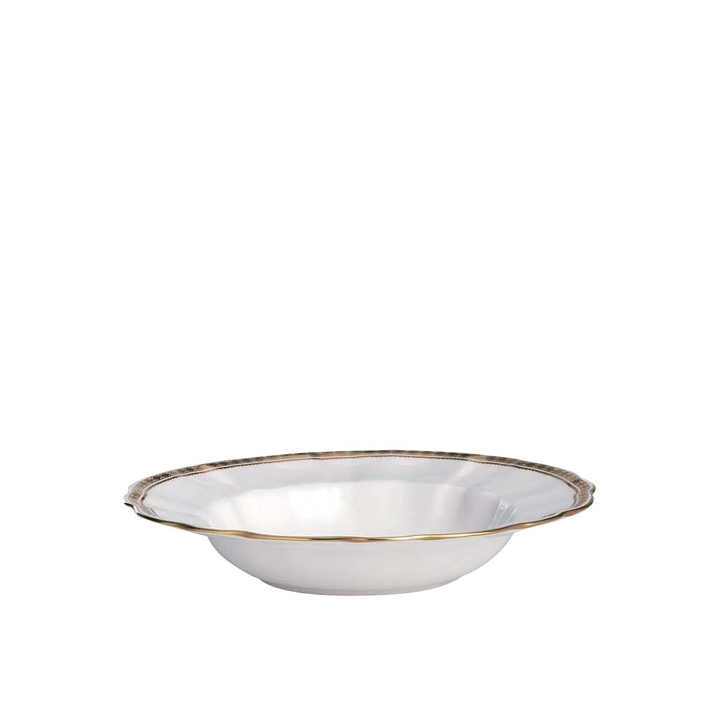Royal Crown Derby Carlton Gold Rim Soup Bowl | 8.25in