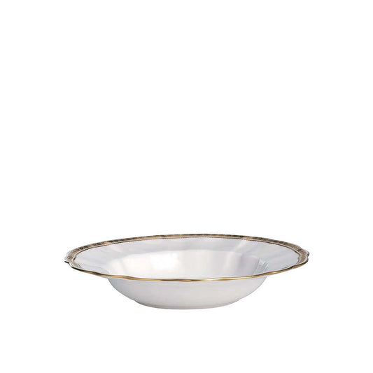 Royal Crown Derby Carlton Gold Rim Soup Bowl | 8.25in