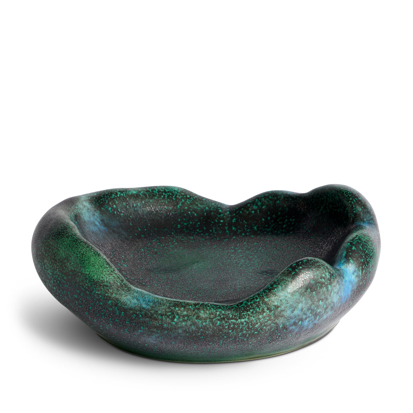 L'Objet Cenote Green Large Porcelain Coupe Bowl | 17x13.75x5.75in