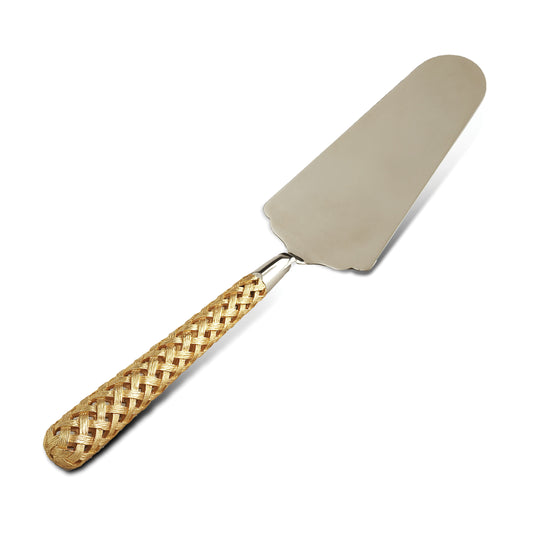 L'Objet Braid 24k Gold Woven Stainless Steel Cake Server | 11.5in