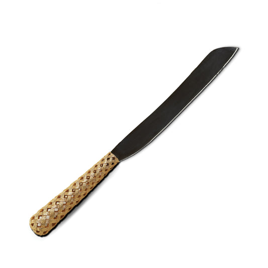 L'Objet Braid 24k Gold Woven Stainless Steel Cake + Bread Knife | 13in
