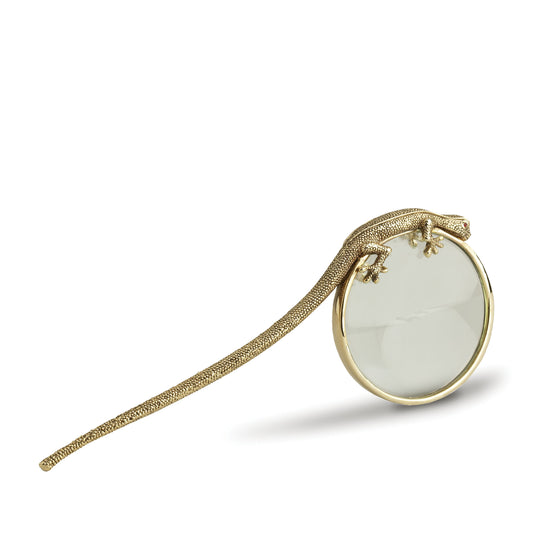 L'Objet Gecko 24k Gold Handcrafted Magnifying Glass | 7in