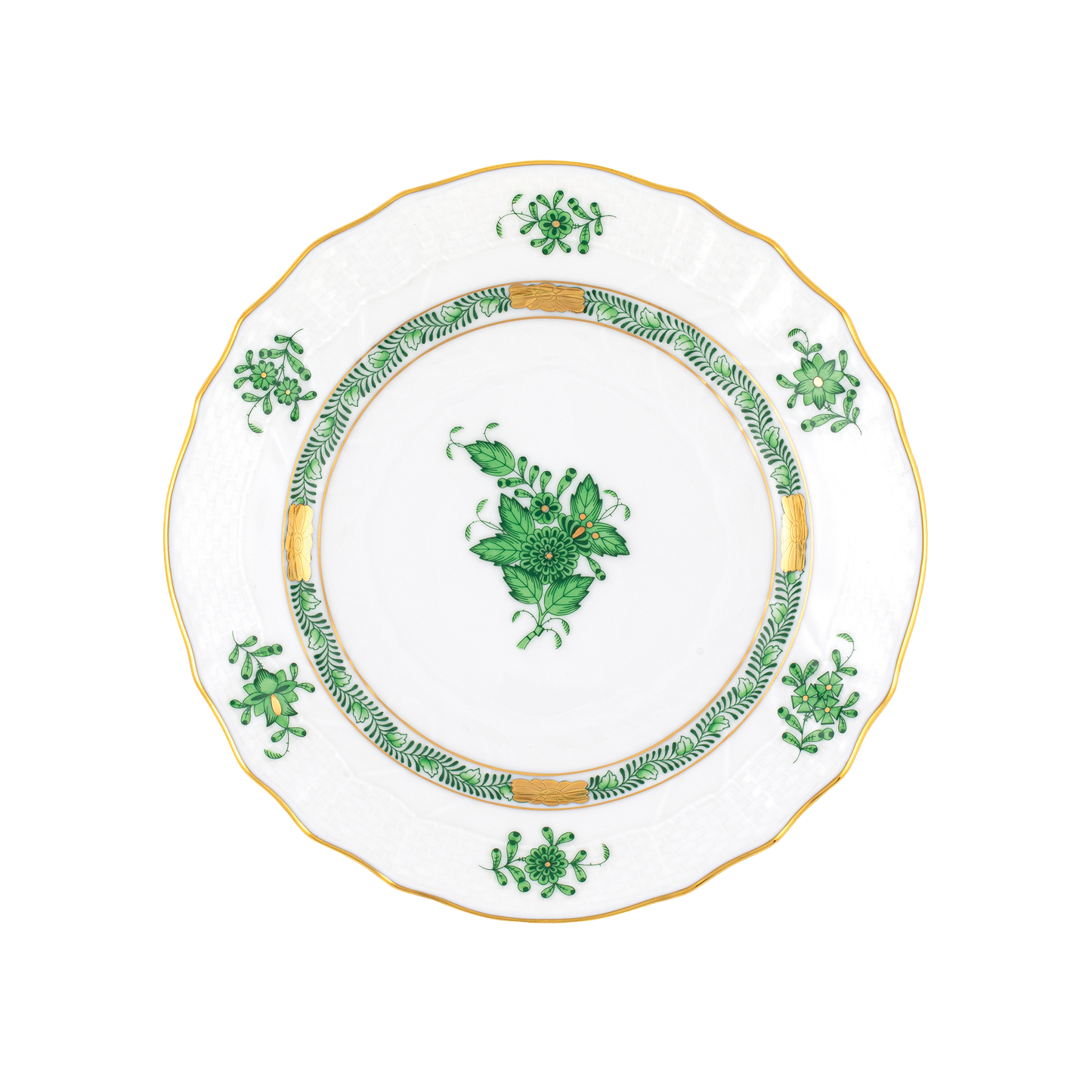 Herend Chinese Bouquet Green Bread + Butter Plate | 6in