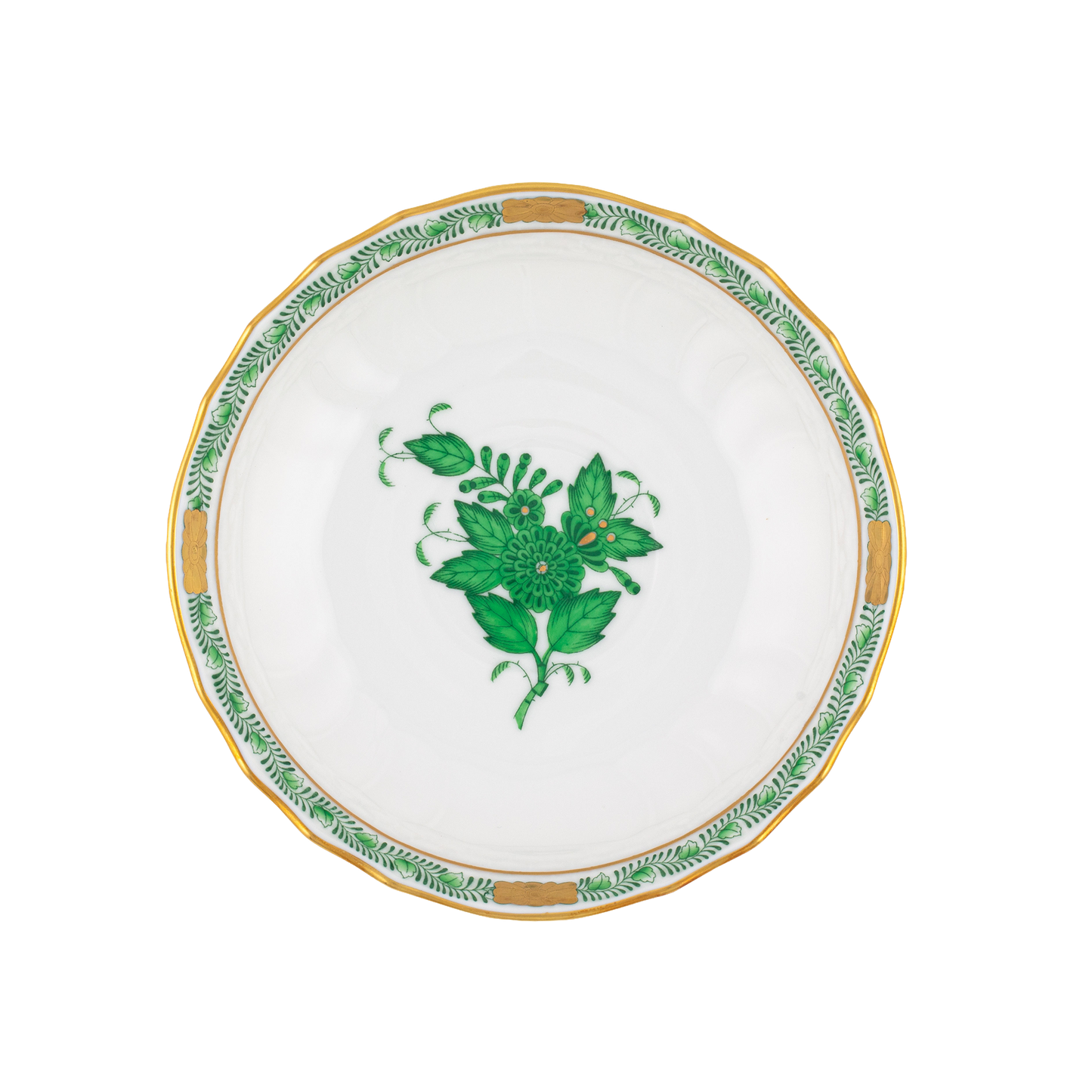 Herend Chinese Bouquet Green Canton Saucer | 5.5in
