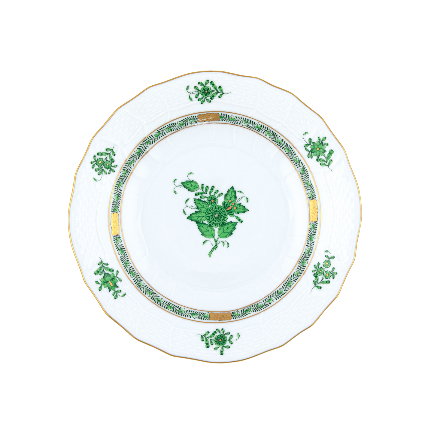 Herend Chinese Bouquet Green Dessert Plate | 8.25in