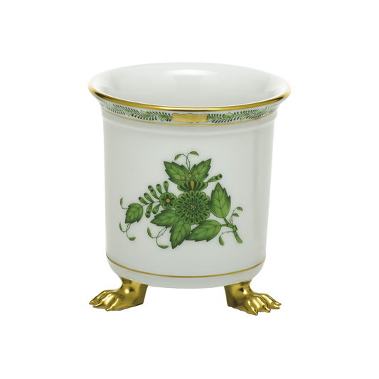 Herend Chinese Bouquet Green Mini Cachepot with Feet