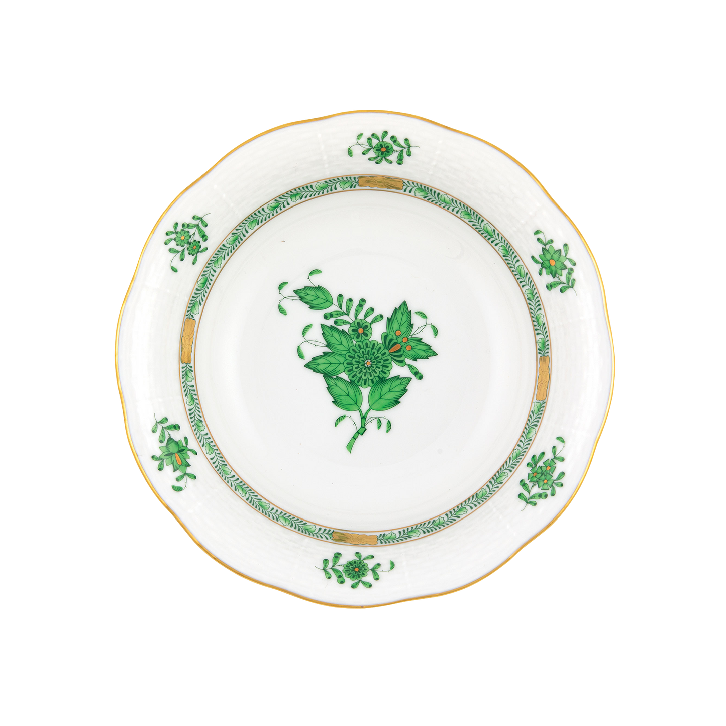 Herend Chinese Bouquet Green Oatmeal Bowl | 6.5in