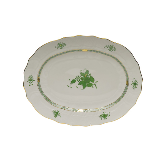 Herend Chinese Bouquet Green Platter | 17x12.5in