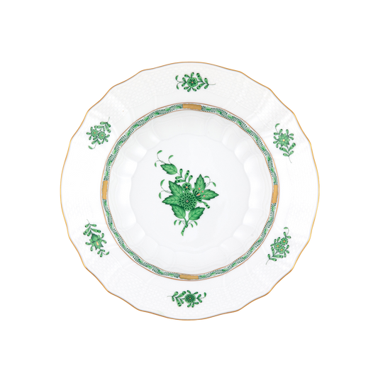 Herend Chinese Bouquet Green Rim Soup | 9.5in