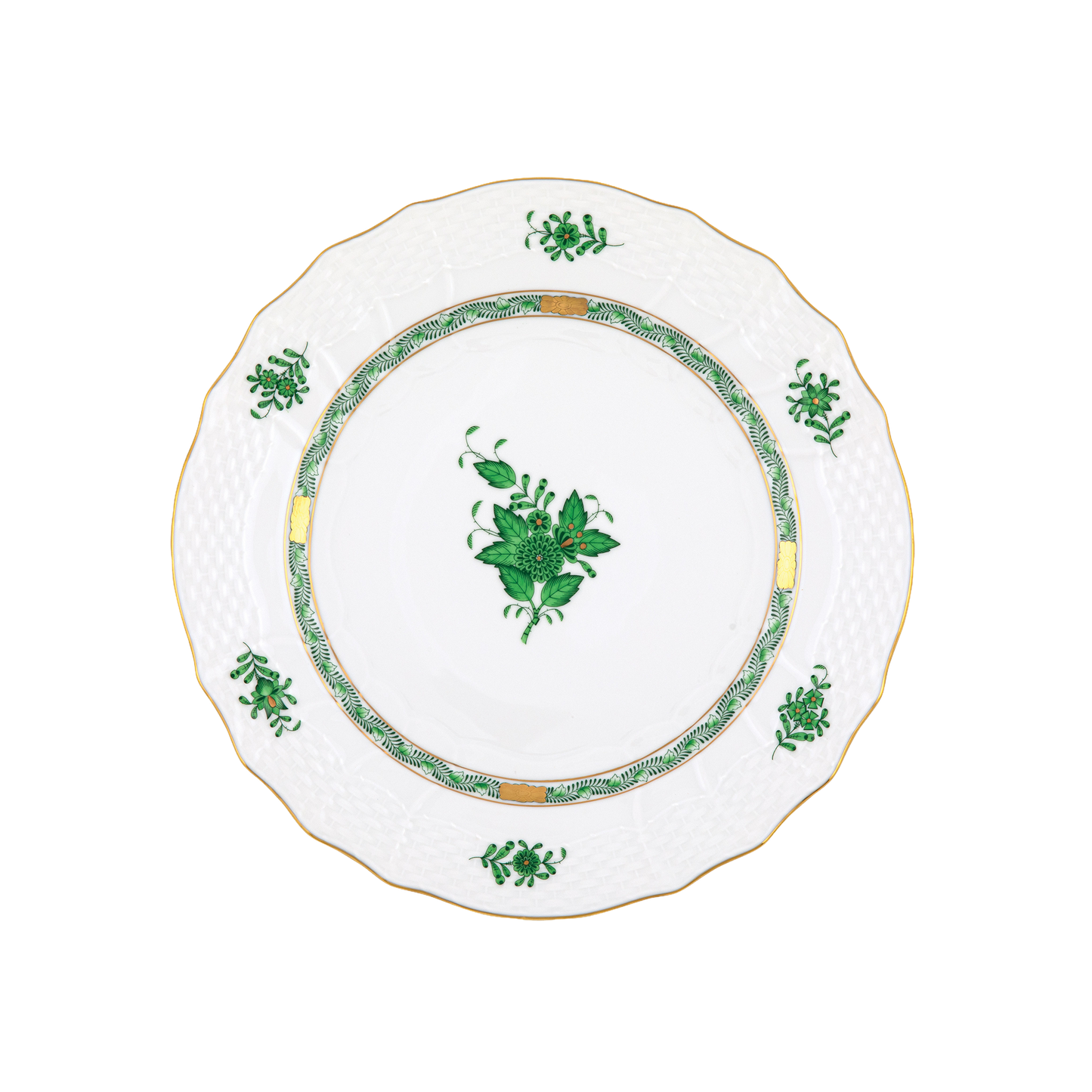 Herend Chinese Bouquet Green Service Plate | 11in