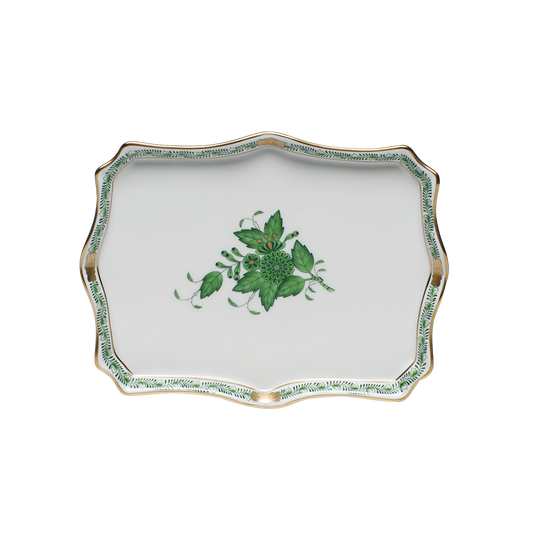 Herend Chinese Bouquet Green Small Tray | 7.5x 5.5 in