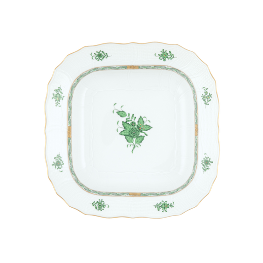 Herend Chinese Bouquet Green Square Fruit Dish | 11in