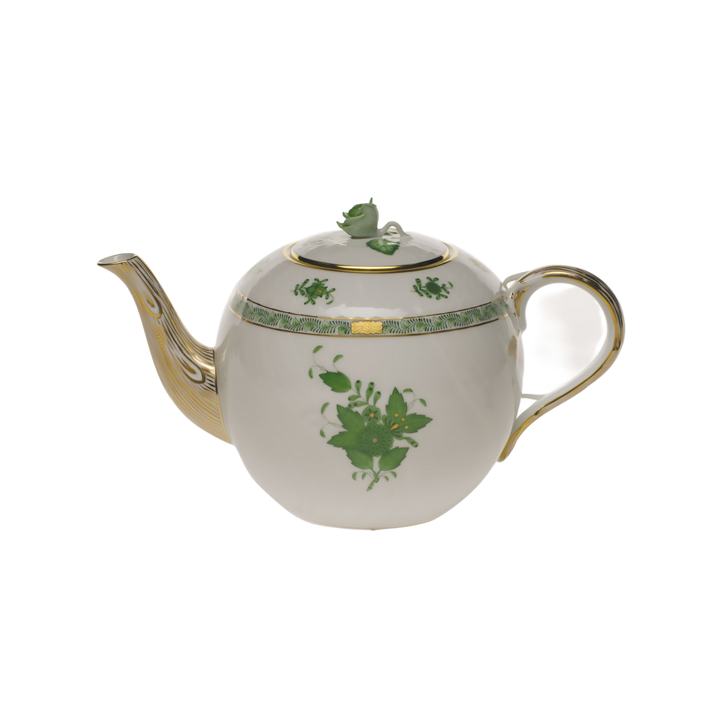 Herend Chinese Bouquet Green Tea Pot with Rose | 60oz