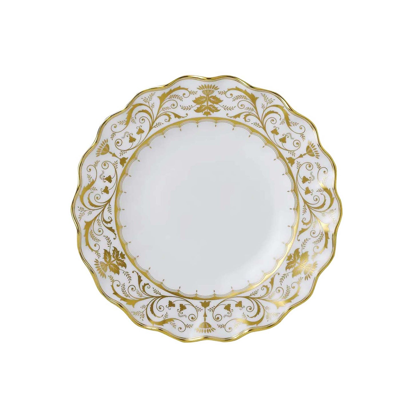 Royal Crown Derby Darley Abbey White Fluted Dessert Plate | 8.5in