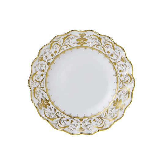 Royal Crown Derby Darley Abbey White Fluted Dessert Plate | 8.5in