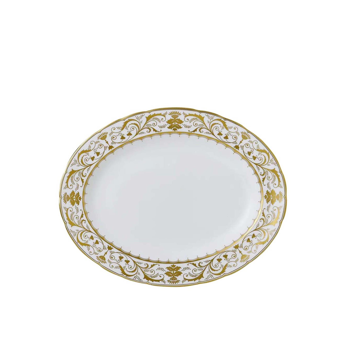 Royal Crown Derby Darley Abbey Small White Oval Dish | 13.5in